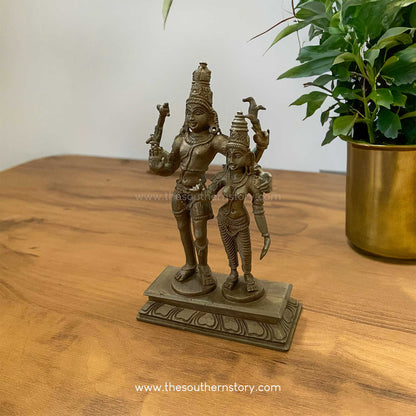 Shiva Parvathy Antique Bronze Idol