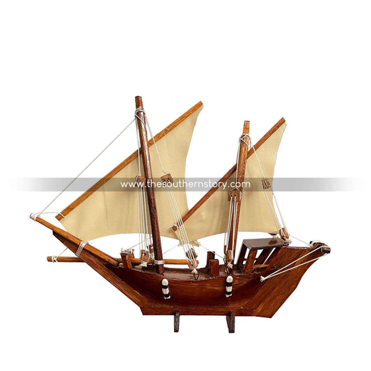 Uru Wooden Boat (11”)- Handcrafted Traditional Wooden Boat from Bepore, Kerala